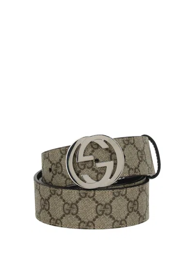 Gucci Men Logoed Belt In Neutral