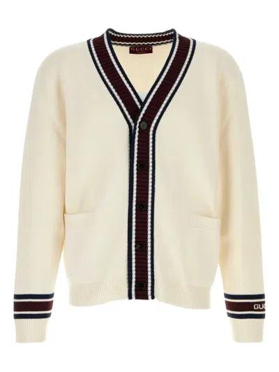Gucci Men Long Sleeve Cardigan In Multicolor