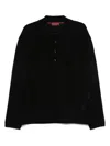 Gucci Men Long Sleeve Cotton Polo In Black