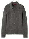 Gucci Men Grey Cardigan With Classic Collar And Brushed Effect In Mohair Blend Woman In Gray
