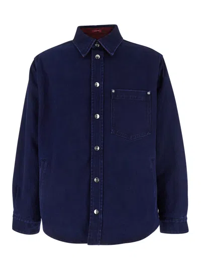 GUCCI GUCCI MEN BLUE JACKET WITH CLASSIC COLLAR AND REVERSIBLE DESIGN IN COTTON MAN