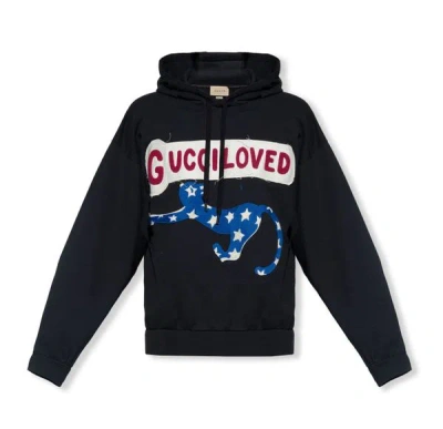 Gucci Men's 'loved' Lightweight Cotton Hoodie In Grey