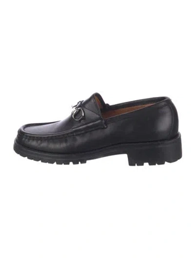 Pre-owned Gucci Men's Lug Sole Horsebit Loafers 1955 Horsebit Accent Loafers In Black