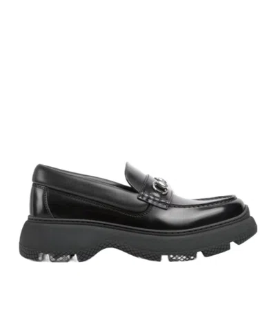 Gucci Men's Lug Sole Loafer With Horsebit In Black