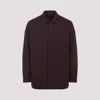 Gucci Emporio Armani Stylish Single-breasted Cotton Blazer In Burgundy