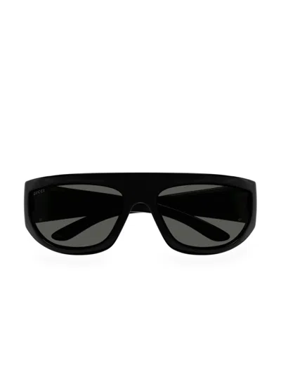 Gucci Men's Marcello Gg1574s 64mm Rectangular Sunglasses In Black