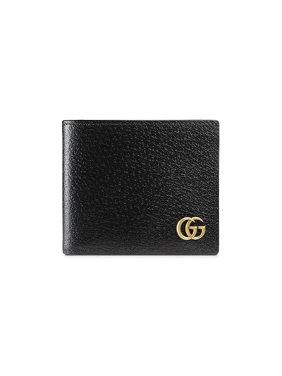 Gucci Men Marmont Leather Bifold Wallet In Black