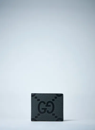 Gucci Men Maxi Gg Bi-fold Wallet In Black