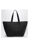 Gucci Men Leather Shopping Bag With Jumbo Gg Motif In Black