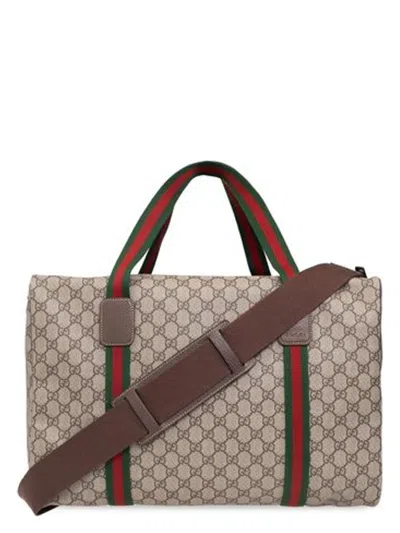 GUCCI MEN'S MEDIUM DUFFLE BAG WITH WEB DETAIL