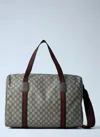 Gucci Men Medium Duffle Bag With Web Stripe In White