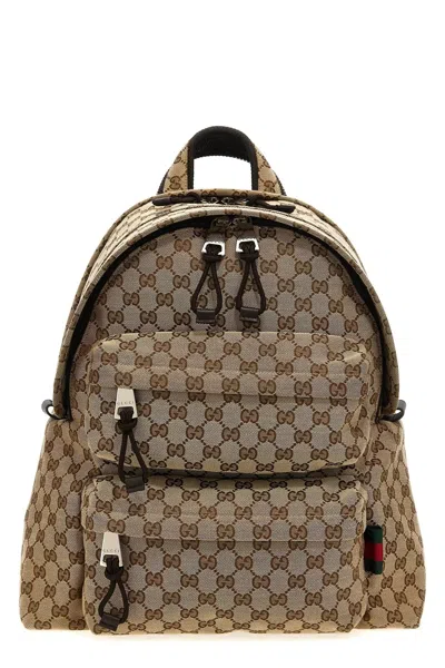 Gucci Men Medium Gg Backpack In Cream
