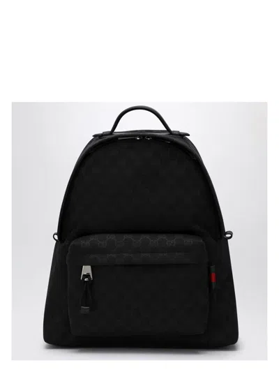 GUCCI MEN'S MEDIUM GG BACKPACK WITH WEB LABEL