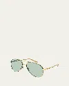 Gucci Men's Fashion Show 59mm Pilot Sunglasses In Gold