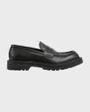 Gucci Men's Miart Ssima Lug Sole Loafers In Black