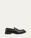 Gucci Leather Loafers With Round Toe And Rubber Sole In Black