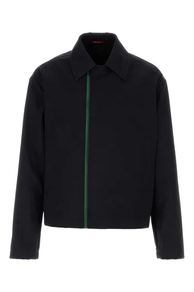Gucci Men Midnight Blue Gabardine Jacket In Black