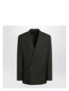 Gucci Military Green Double-breasted Jacket In Wool Men