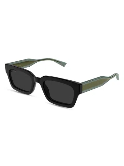 GUCCI MEN'S MONOGRAM WIRECORE 53MM RECTANGULAR SUNGLASSES