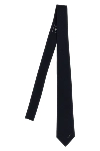 Gucci Men 'morsetto' Tie In Blue