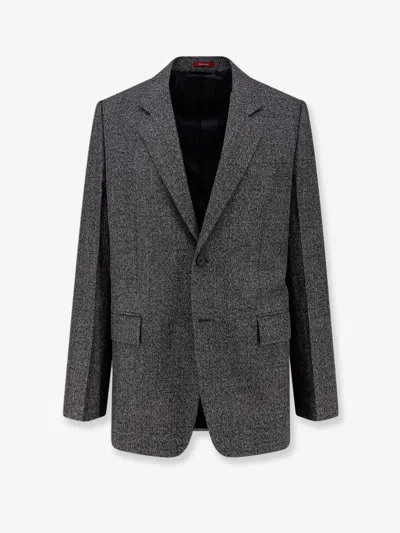 Gucci Men Mouline Wool Blazer In Gray