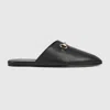 Gucci Horsebit Leather Mules In Black