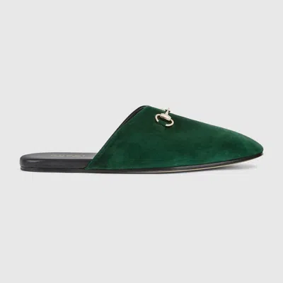 Gucci Men's Mule With Horsebit In Green