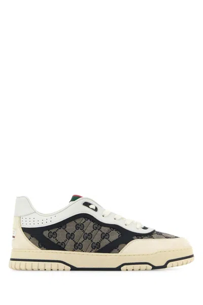 Gucci Men Multicolor Leather And Gg Original Fabric Re-web Sneakers
