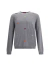 Gucci Men Long Sleeve Crew-neck Cashmere Sweater In Gray