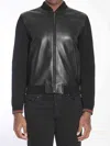 Gucci Black Bomber Jacket With Front Logo In Nappa Leather And Mesh Man In Black