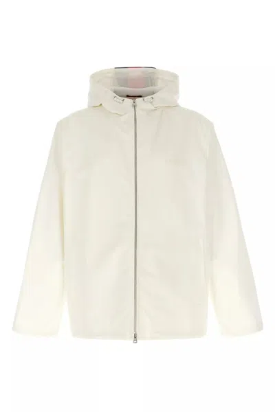 Gucci Men Nastro Web Water Repellent Jacket In White