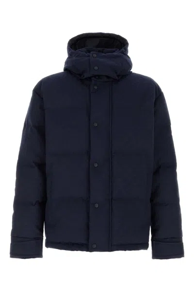 Gucci Men Navy Blue Gg Fabric Down Jacket