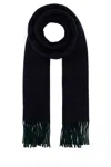 Gucci Navy Blue Wool Blend Scarf In Blue