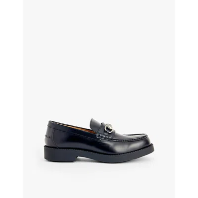 Gucci Mens Nero Taemin Horsebit-embellished Leather Loafers