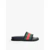 Gucci Mens Nero Vrv Pursuit Treck Rubber Sliders In Nero Vrv