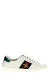 Gucci Mens Bianco Verd Ace Bee-embroidered Leather Low-top Trainers In White