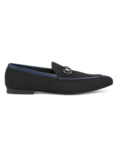 Gucci Men's New Jordaan Canvas Moccasin Loafers In Black