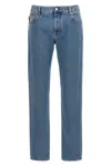 Gucci Web-stripe Tapered Jeans In Blue