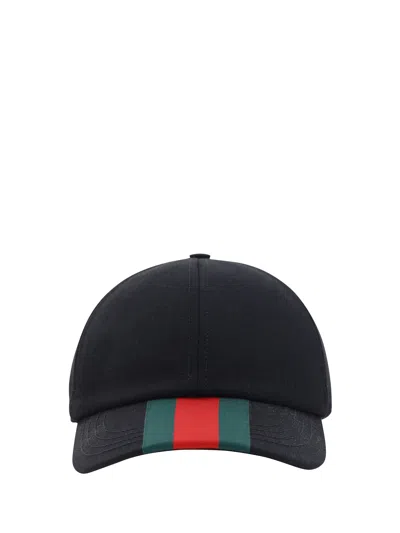 Gucci Winter Baseball Hat Color-block Design In Black