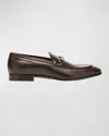 Gucci Men's Next Bit Leather Loafers In Cocoa