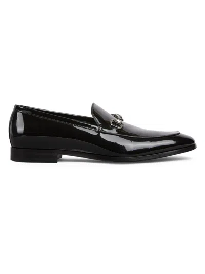 Gucci Men's Next Horsebit Patent Leather Loafers In Black