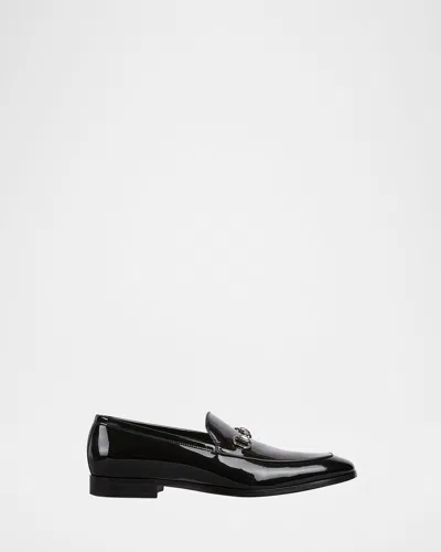 Gucci Men's Next Patent Leather Bit Loafers In Black