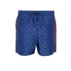 Gucci Men Nylon Swim Shorts With All-over Gg Motif In Black
