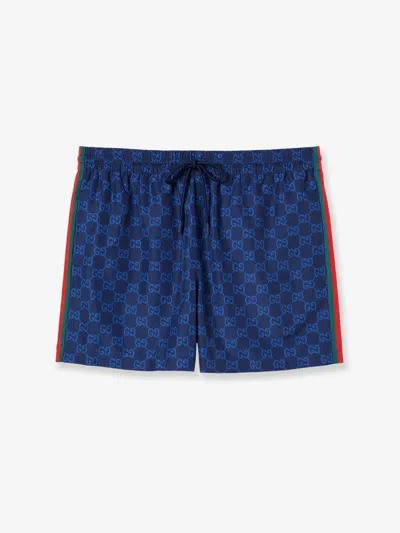 GUCCI GUCCI MEN NYLON SWIM SHORTS WITH ALL-OVER GG MOTIF