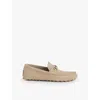 Gucci Men's Havel Interlocking G Leather Drivers In Sand