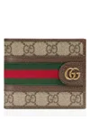 Gucci Ophidia Gg Bi-fold Wallet In Beige