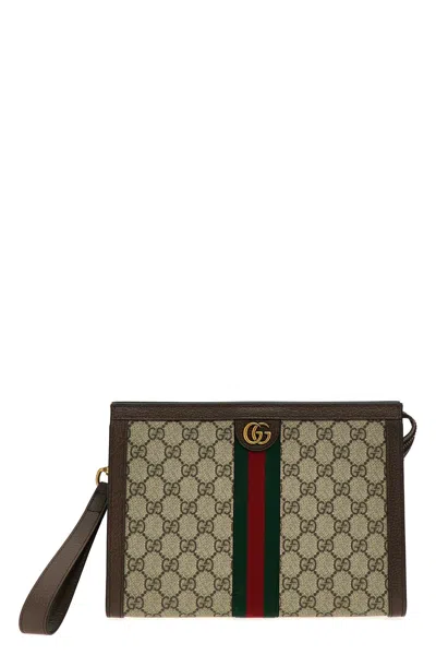 Gucci Ophidia Logo-print Clutch Bag In Multicolor