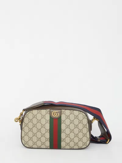 Gucci Men's Ophidia Gg Ebony Small Shoulder Bag In Brown