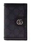 Gucci Ophidia Long Blue And Dark Blue Card-holder With Gg Detail In Gg Supreme Canvas Man In Multi