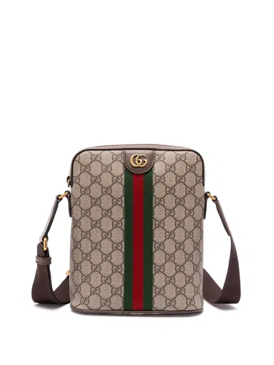 Gucci Ophidia Small Gg Monogram Shoulder Bag In Brown